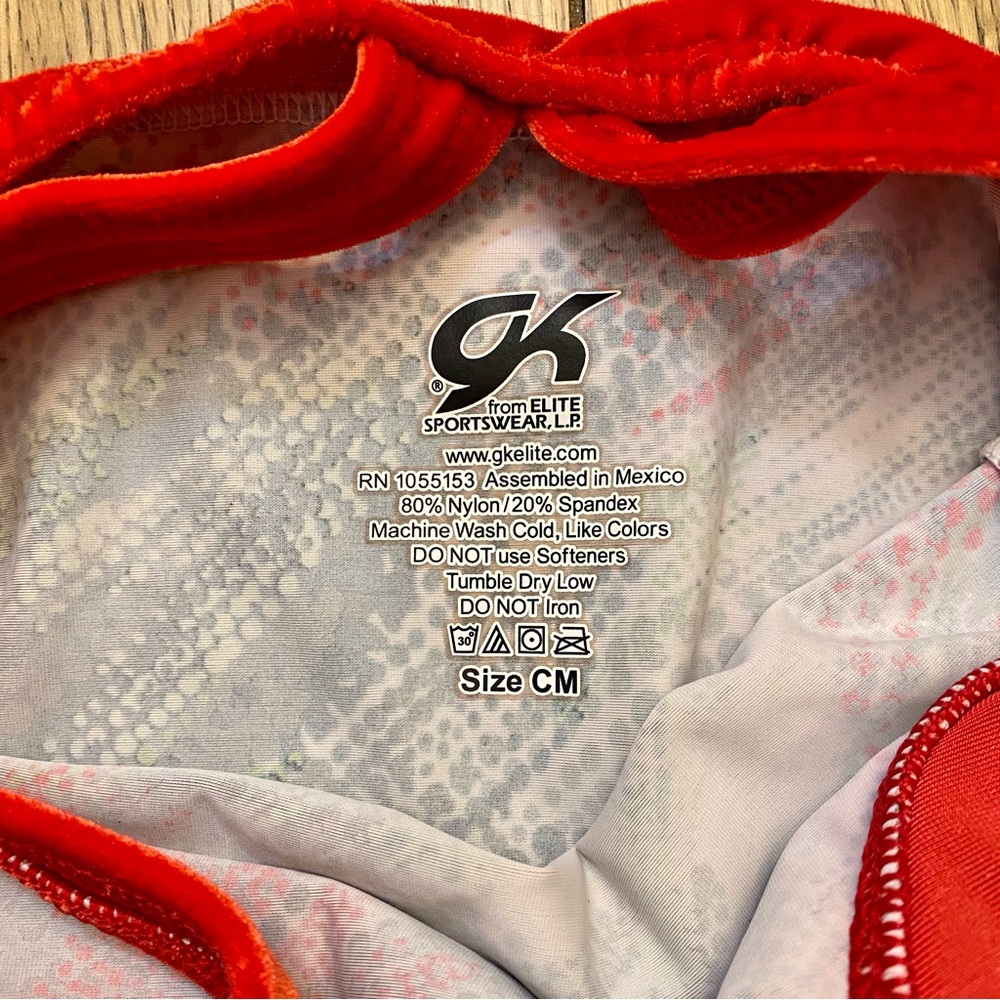 GK Gymnastics Leotard Child Medium Red Dots - Picture 3 of 5